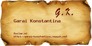 Garai Konstantina névjegykártya